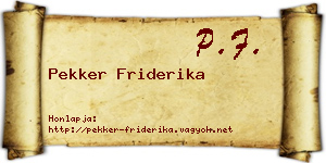 Pekker Friderika névjegykártya